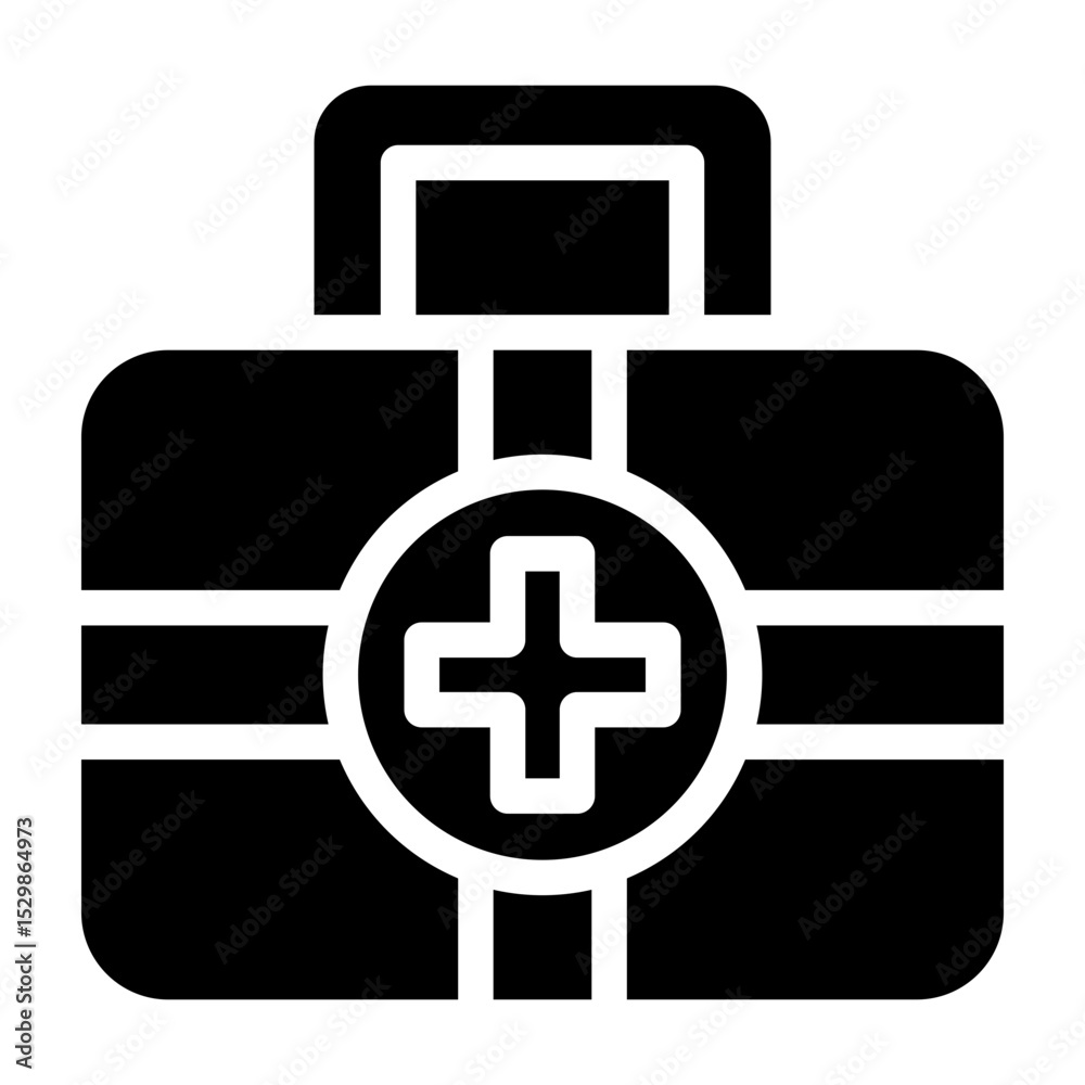 Fototapeta premium First Aid Kit Vector Glyph Icon Design