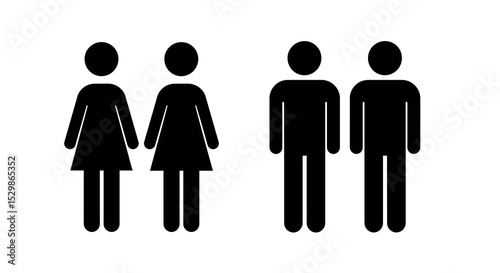 Silhouette figures representing gender diversity vector illustration