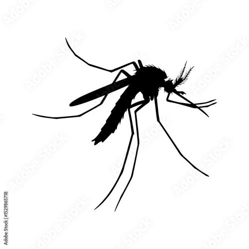Mosquito silhouette icon vector flat design on white background