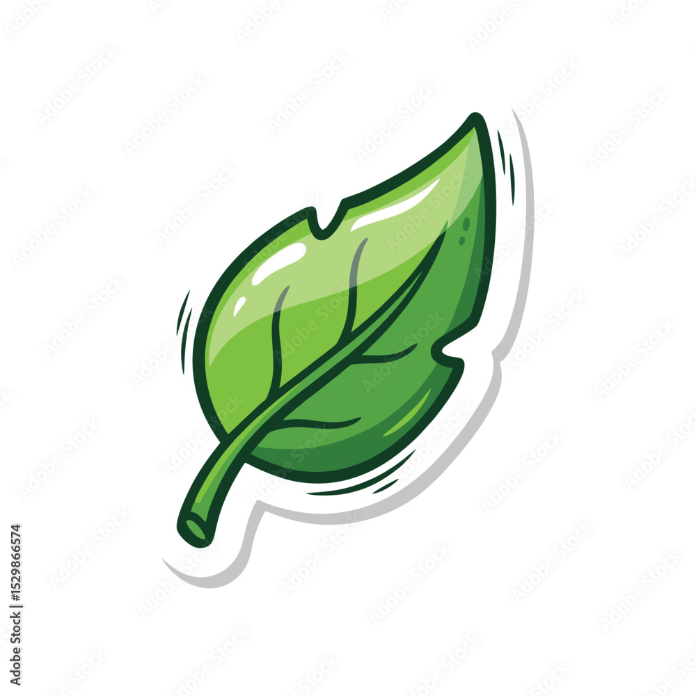 Fototapeta premium vector illustration of a green leaf