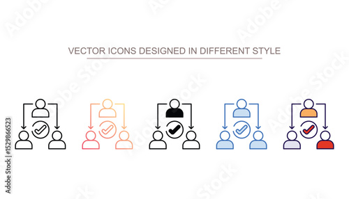 Delegation icon design with white background stock illustration