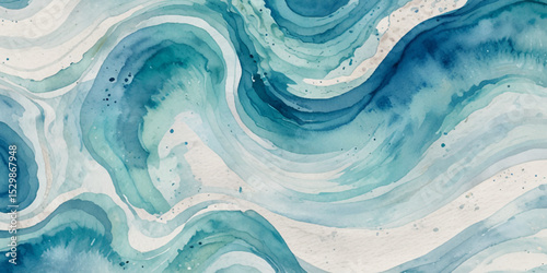 Abstract blue ocean sea surface water wave and curve line background. Vector illustration.