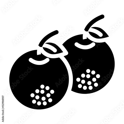 Mandarin Oranges Vector Glyph Icon Design