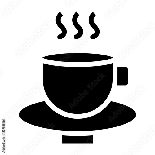 Chinese Tea Cup Vector Glyph Icon Design