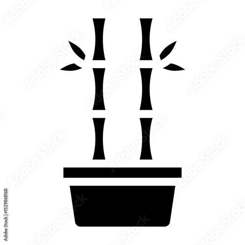 Lucky Bamboo Plant Vector Glyph Icon Design