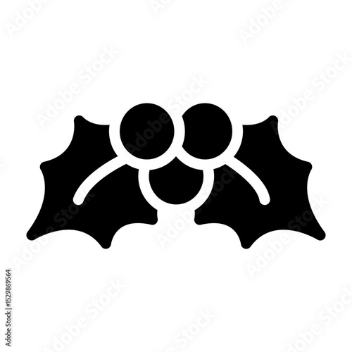 Mistletoe Vector Glyph Icon Design