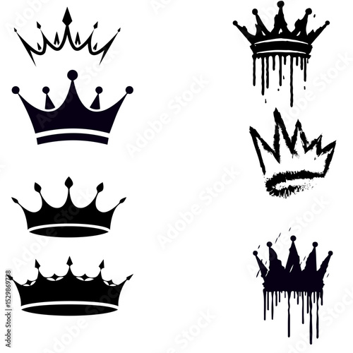set of crowns vector.King crown vector illustration.