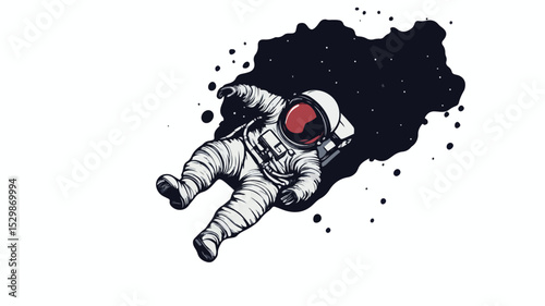 Astronaut in Space Background Vector Illustration
