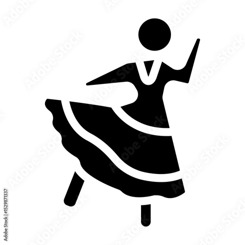 Mexican Dancer Vector Glyph Icon Design