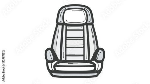 Car Seat Outline Icon Vector Isolated for Modern Designs