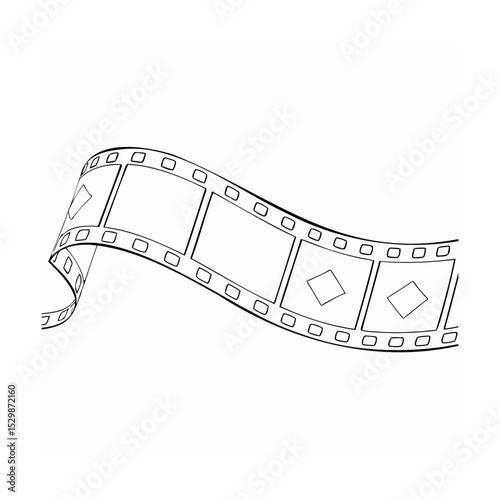 Elegant vector illustration of a classic film strip with modern decorative geometric shapes