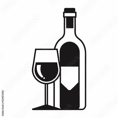 wine bottle and glass