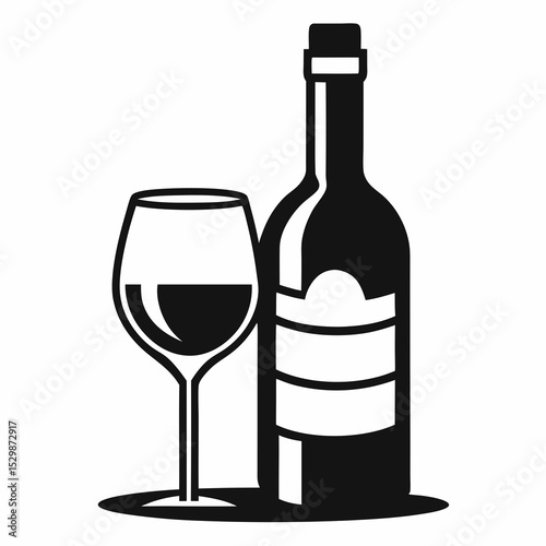 wine bottle and glass