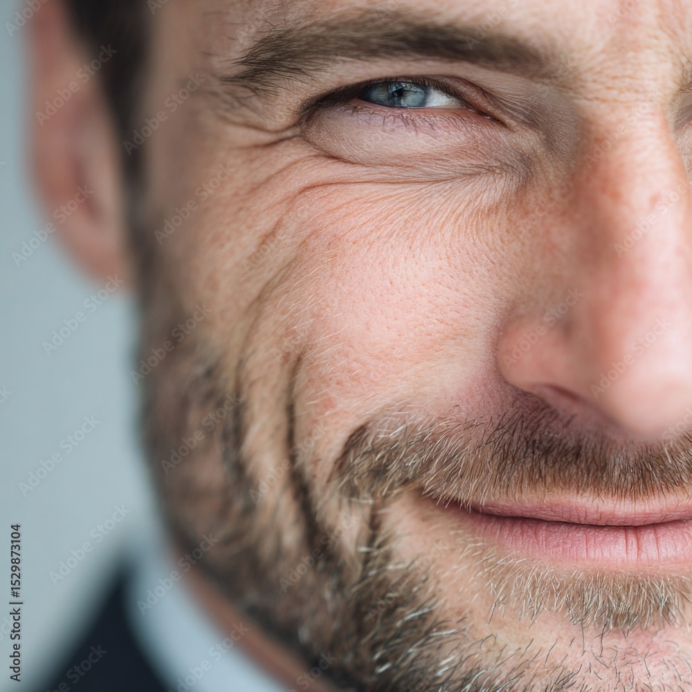 Obraz premium Closeup Portrait of a Man with a Subtle Smile