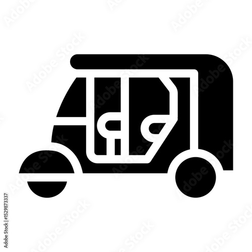 Rikshaw Vector Glyph Icon Design