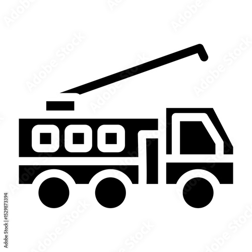 Fire Truck Vector Glyph Icon Design