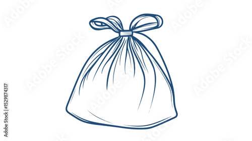 Drawstring Bag Outline Icon Transparent Vector - Ideal for Designers and Craftsmen