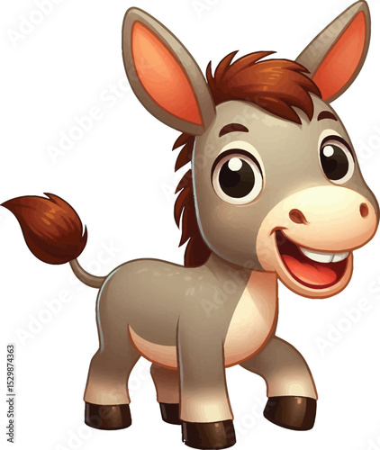 A cute, playful, funny donkey vector iilustrsion