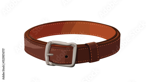 Stylish Leather Belt Icon Vector - Isolated Illustration