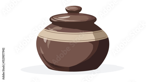 Traditional Korean Onggi Pottery Jar Isolated Vector Illustration for Design