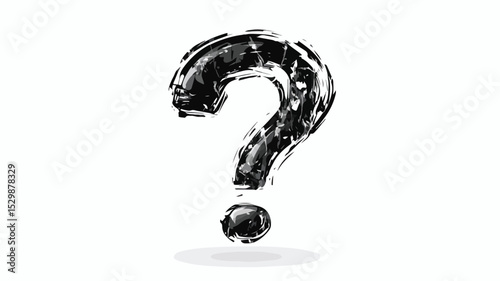 Professional Question Mark Vector on White Background for Graphic Design Projects