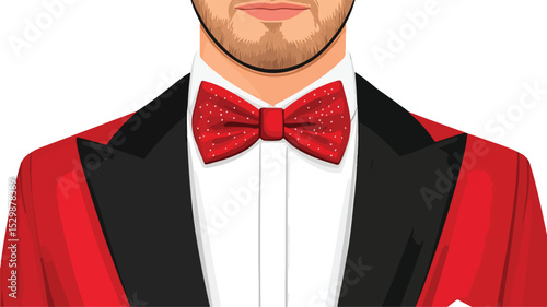 Elegant Red Bow Tie Vector Illustration for Sophisticated Gentleman Attire
