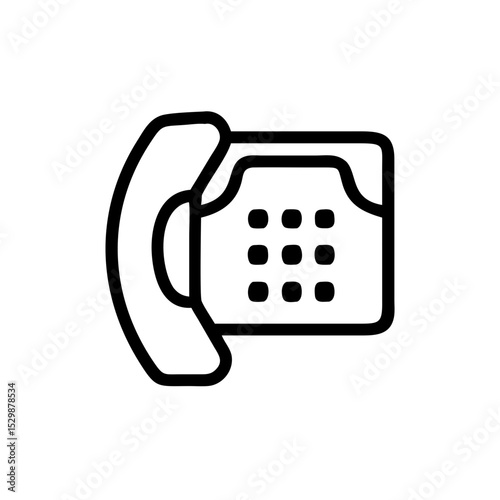 Minimalistic telephone icon, line art illustration, communication device design
