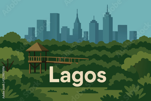 Lekki Conservation Centre and Lagos Skyline.eps
