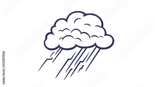 Thunder Icon Outline Vector Illustration for Graphic Design Projects
