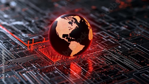 Global Digital Network: A Futuristic Visualization of Interconnected World