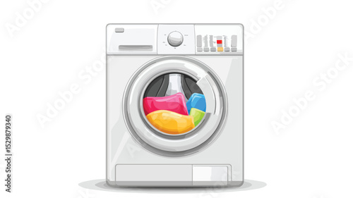 Modern Washing Machine Vector Illustration for Laundry Service Promotions
