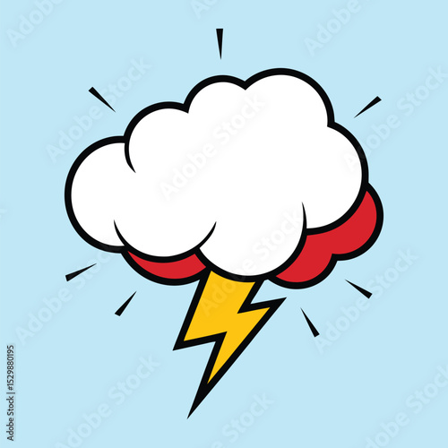 Comic Book Impact Cloud with Radial Light Lines