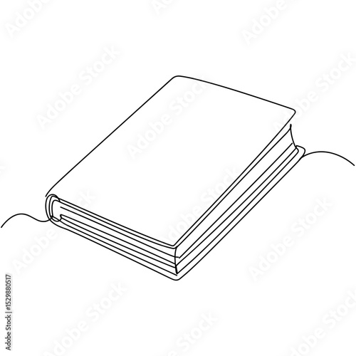 Outline illustration of a closed book on a plain background  
