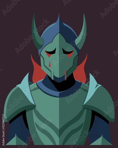 The armor may seem imtrable but the tears and stains on the fabric tell a different story of how deeply their emotions have been ed.. Vector illustration