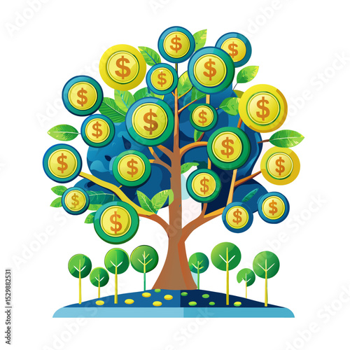 Dollar growth tree concept