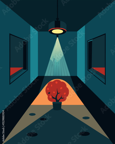 My brain was like a gaslit room with the flickering light causing shadows and illusions to dance across my memories.. Vector illustration