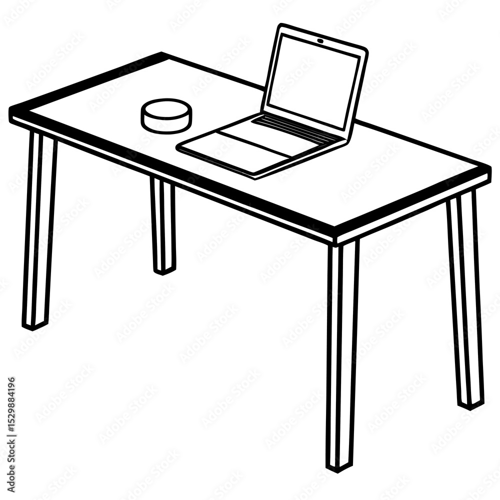 Fototapeta premium Minimalist Workspace with Laptop and Desk
