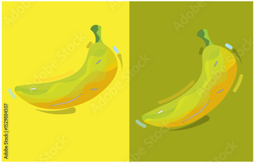 a drawing of a bunch of bananas with green on the top