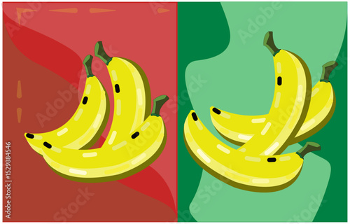 a drawing of a bunch of bananas with green on the top