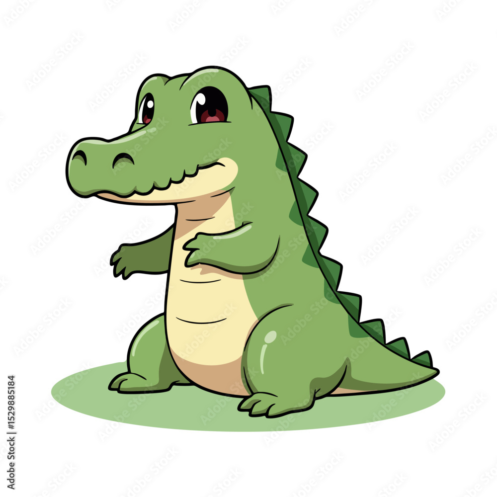 Fototapeta premium Cute Baby Crocodile Clipart 07