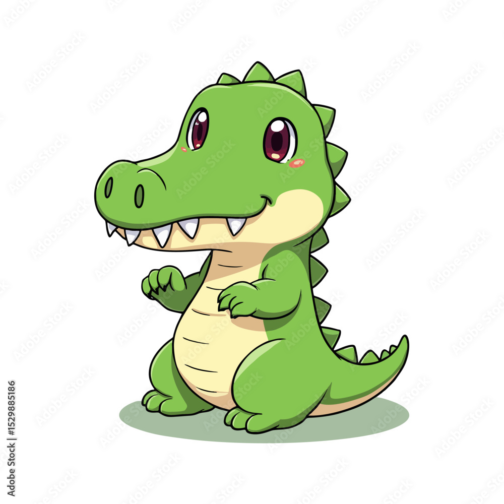 Fototapeta premium Cute Baby Crocodile Clipart 08
