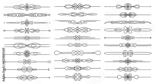 Collection of Vector Dividers Decorative Lines and Design Elements for Text Decoration Project