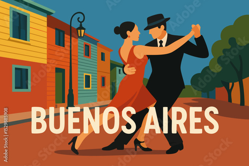 Tango Dancers La Boca District Buenos Aires