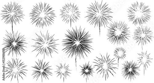Abstract colored firework new year festival night sky background.
