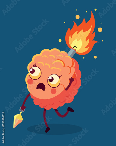 My gaslit brain seemed to consume all my energy as I tried in vain to keep the flickering light steady.. Vector illustration