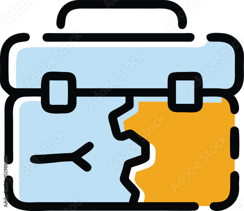 First aid kit box icon broken line style isolated on transparent background