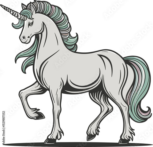 vector illustration a unicorn