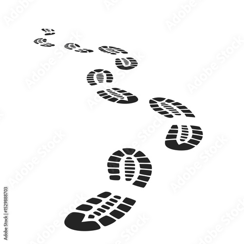 Series of Shoe Prints on a White Background