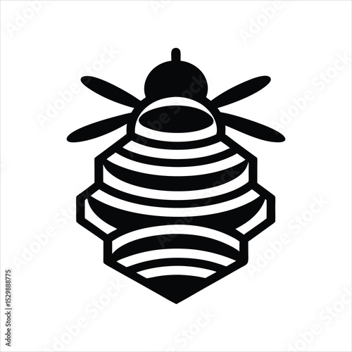 Beehive Vector Illustration with Honeycomb Layers