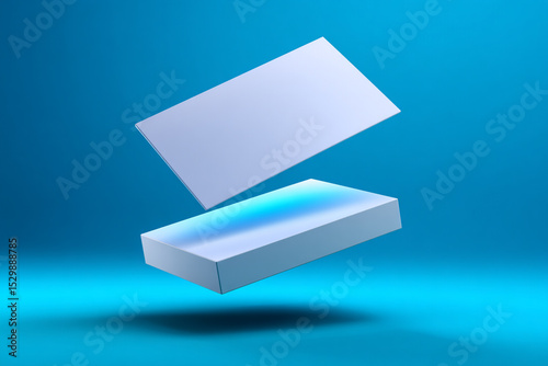 Abstract Rectangular Element on Blue Gradient Background